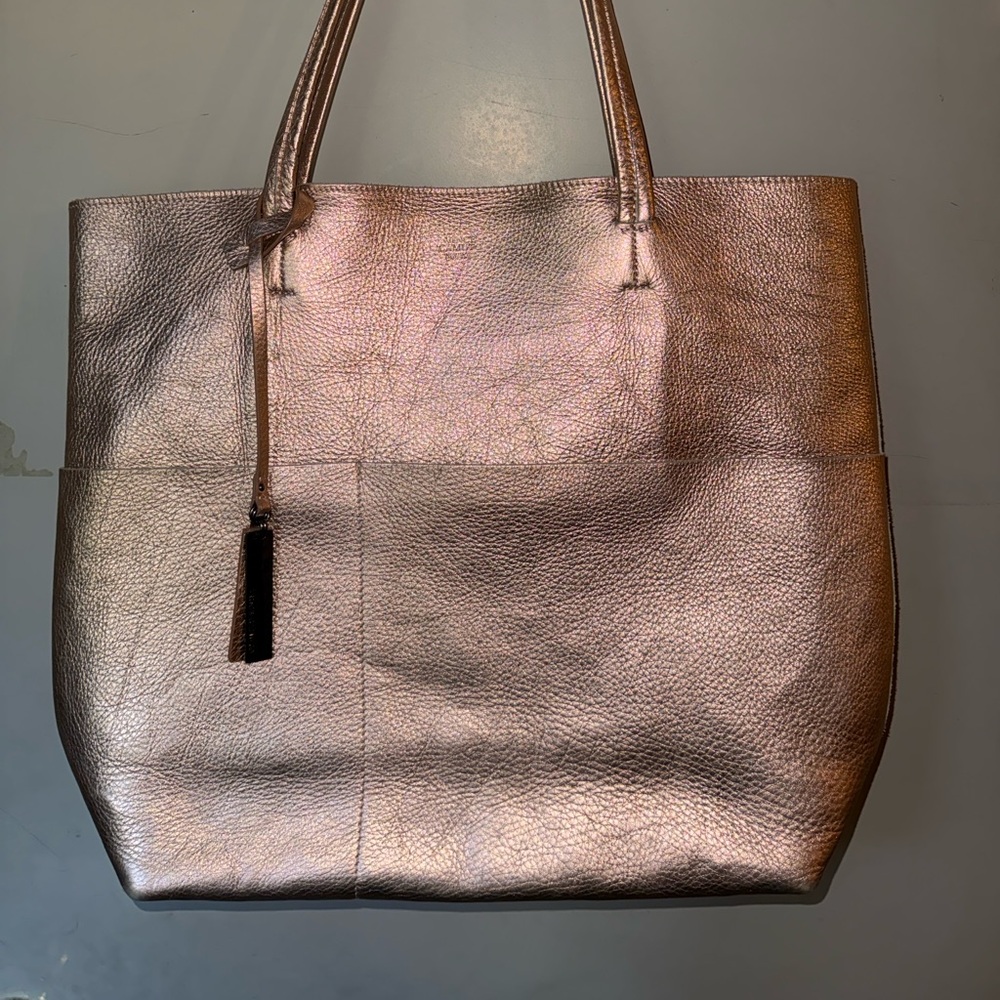 Vince Camuto Metallic Rose Gold Tote Bag